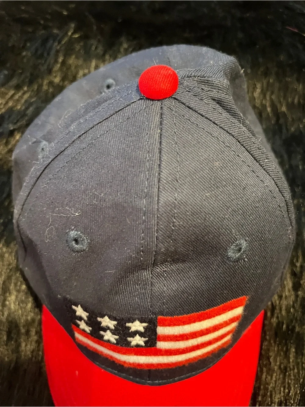 Gymboree Kids Patriotic Red Rim Cap with Embroidered Flag Size 12-24 Months